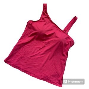 Lands’ End Adjustable One Shoulder Tankini Top - size 14